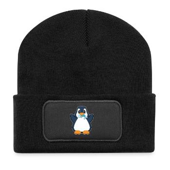 Poisson pingouin - Beanie recyclé à patch - noir - Devant