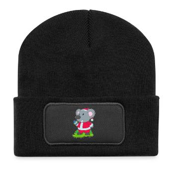 Souris Noël Boule de Noël - Beanie recyclé à patch - noir - Devant