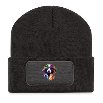 Berger australien Chien Amoureux Mignon Aussie - Beanie recyclé à patch - charbon - Devant