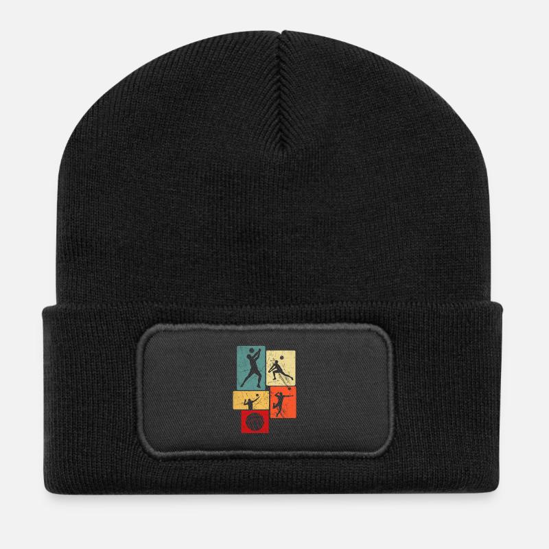 Volleyball - Recycelte Patch Beanie - Schwarz