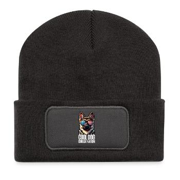 Berger Allemand Patriotique Drôle 4 Juillet - Beanie recyclé à patch - charbon - Devant