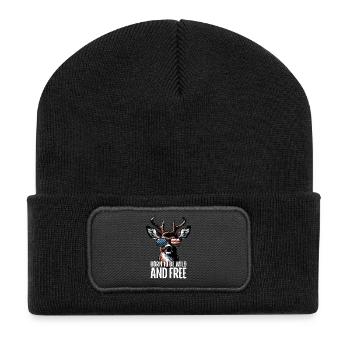 4th of July Stag Patriotic Outfit USA Flag - Recycled Patch Beanie - black - Front