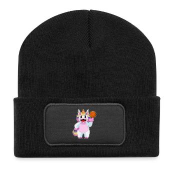 Unicorn Basketball Player Basketball - Recycled Patch Beanie - black - Front