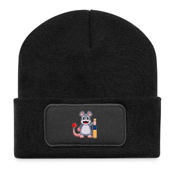 Souris Cricket Battes de cricket - Beanie recyclé à patch - noir - Devant