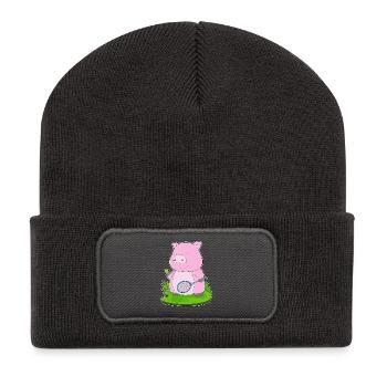 Raquette de tennis Pig - Beanie recyclé à patch - charbon - Devant