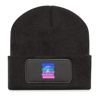 Bär - Recycelte Patch Beanie - Dunkelgrau - Vorne
