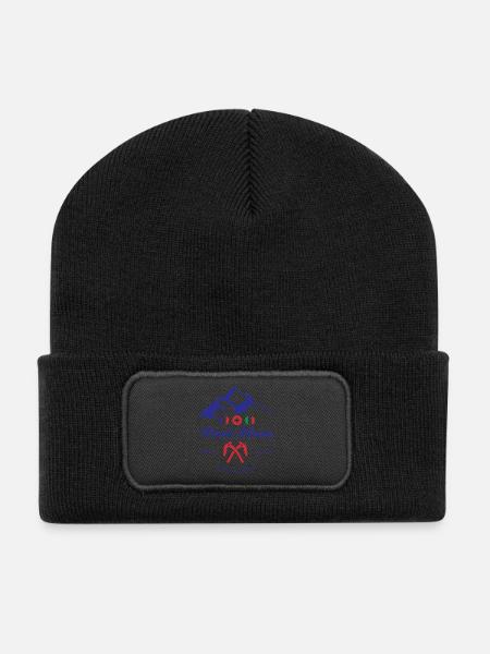Plus haute montagne des Alpes du Mont-Blanc - Beanie recyclé à patch - noir