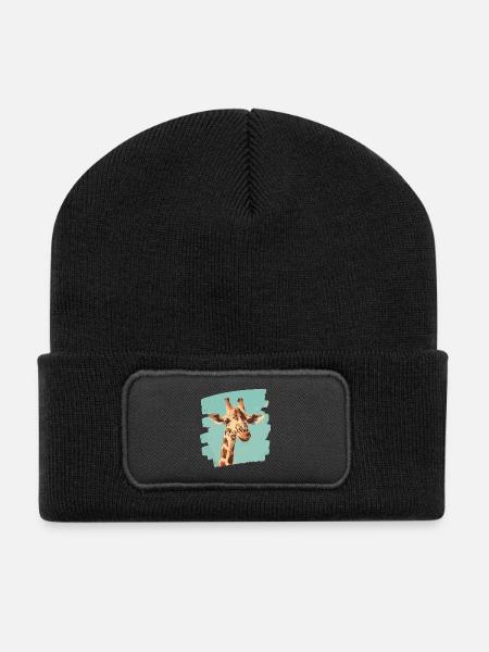 Girafe - Beanie recyclé à patch - noir