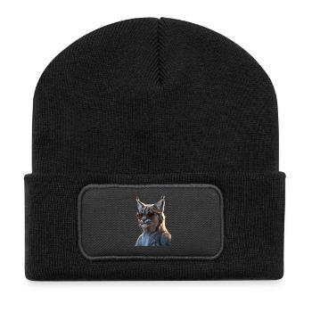 Lynx Wildcat Big Cats Cats Cute Lynx - Recycled Patch Beanie - black - Front