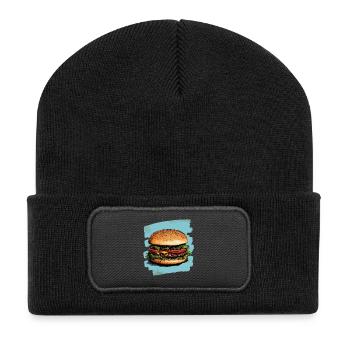 Burger Retro - Recycled Patch Beanie - black - Front