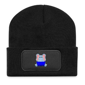 Elephant Laptop - Recycled Patch Beanie - black - Front