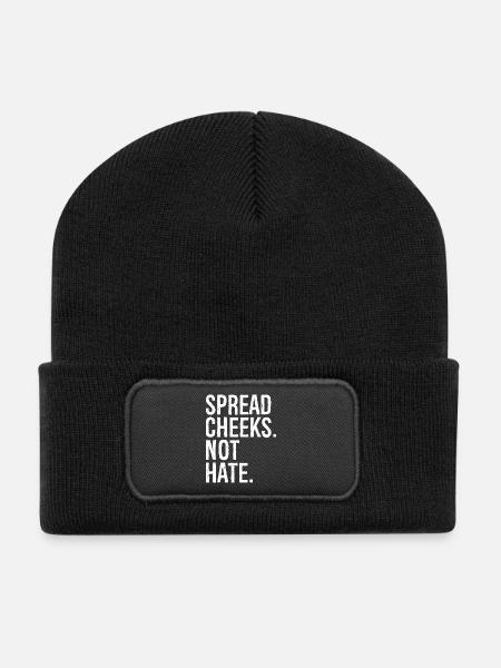 spread cheeks not hate - Recycelte Patch Beanie - Schwarz