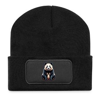 Panda - Recycelte Patch Beanie - Schwarz - Vorne