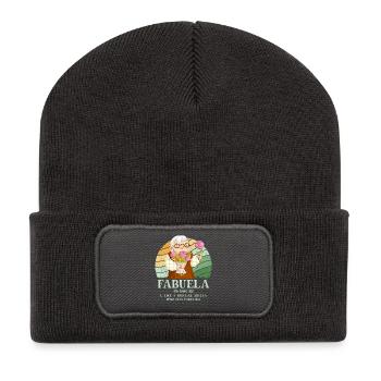 Fabuela - Beanie recyclé à patch - charbon - Devant