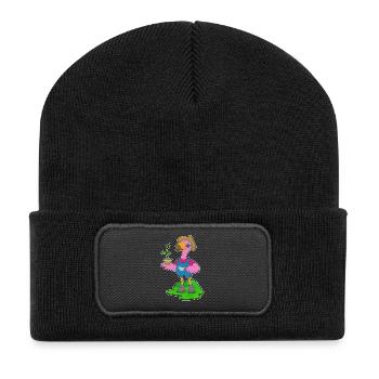 Flamingo Landwirt Setzling Bauernhof - Recycelte Patch Beanie - Schwarz - Vorne