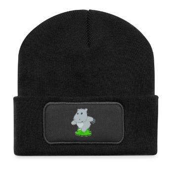 Hippo Bowling Bowling Ball - Recycled Patch Beanie - black - Front