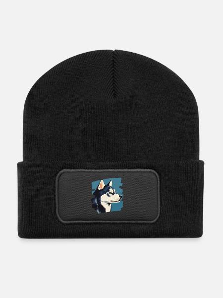 Husky - Recycelte Patch Beanie - Schwarz