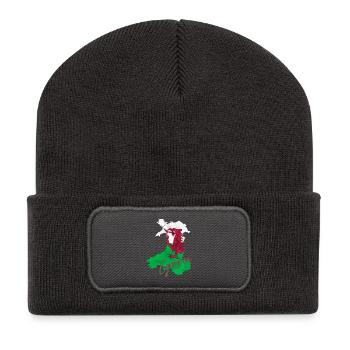 Flag of Wales, Welsh pride - Recycled Patch Beanie - dark grey - Front