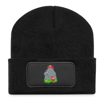 Mole Firefighter Fire Extinguisher - Recycled Patch Beanie - black - Front