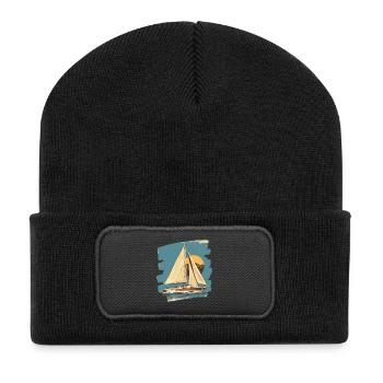 Sailboat - Recycled Patch Beanie - black - Front
