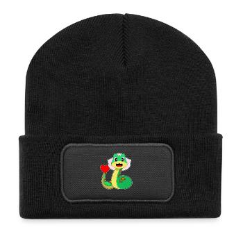 Serpent Mariée Coeur Mariage - Beanie recyclé à patch - noir - Devant