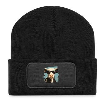 Cow Farmer - Recycled Patch Beanie - black - Front