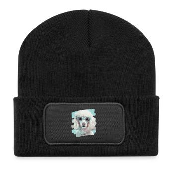 Caniche - Beanie recyclé à patch - noir - Devant