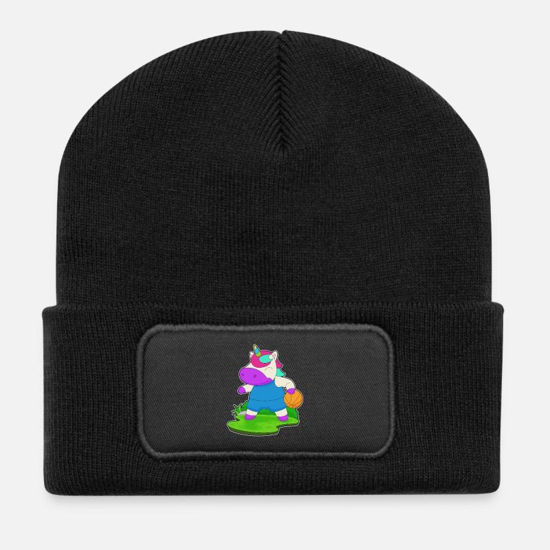 Licorne Basketteur Basketteur - Beanie recyclé à patch - noir