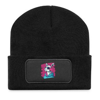 Llama Headphones - Recycled Patch Beanie - black - Front