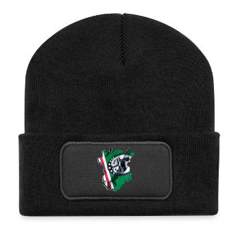 (RU) Tschetschenien Flagge in eigener Landkarte - Recycelte Patch Beanie - Schwarz - Vorne