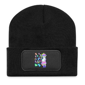 Pâques Enfants Enfant Lapin Lapin de Pâques - Beanie recyclé à patch - noir - Devant