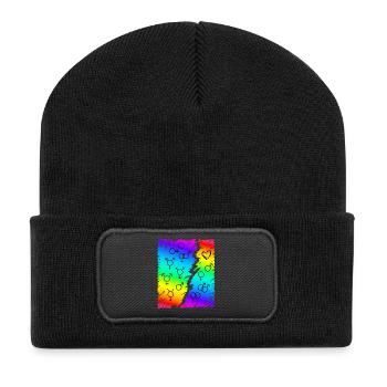 LGBT LGBTQ Drapeau arc-en-ciel - Beanie recyclé à patch - noir - Devant