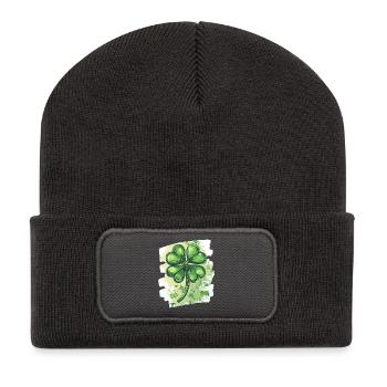 St. Patrick's Day Shamrock - Recycled Patch Beanie - dark grey - Front