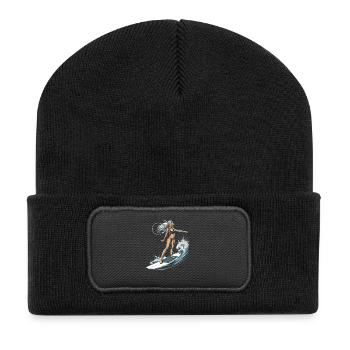 Graphique de surfeuse - Beanie recyclé à patch - noir - Devant