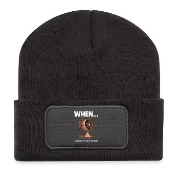 Lustig Murphy's Law Meme Katastrophe Büro Kollegen - Recycelte Patch Beanie - Dunkelgrau - Vorne