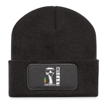 13 ans d’anniversaire adolescent autruche oiseau cadeau - Beanie recyclé à patch - charbon - Devant