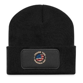 Merci Memorial Day - Beanie recyclé à patch - noir - Devant