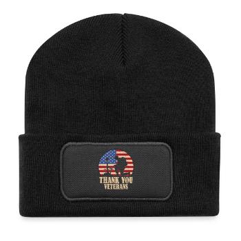 Thank you Veterans - Recycled Patch Beanie - black - Front