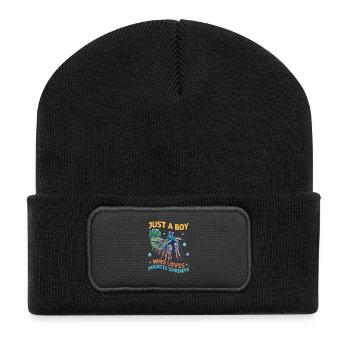 Just A Boy Who Loves Mantis Shrimps Seafood Shrimp - Recycelte Patch Beanie - Schwarz - Vorne