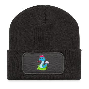 Schlange Brief - Recycelte Patch Beanie - Dunkelgrau - Vorne