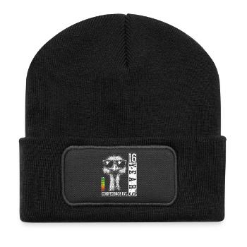 Autruche oiseau lunettes de soleil 16 ans anniversaire - Beanie recyclé à patch - noir - Devant