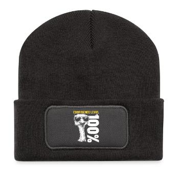 Ostrich Bird Sunglasses Confident Gift - Recycled Patch Beanie - dark grey - Front