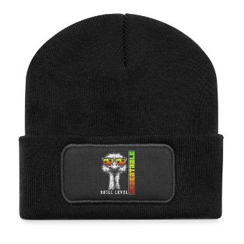 Strauß Sonnenbrille Vogel Unbeatable Geschenk - Recycelte Patch Beanie - Schwarz - Vorne