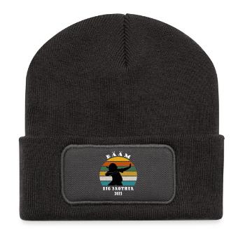 Kids Big Brother 2025 Annonce Cadeau Dab - Beanie recyclé à patch - charbon - Devant