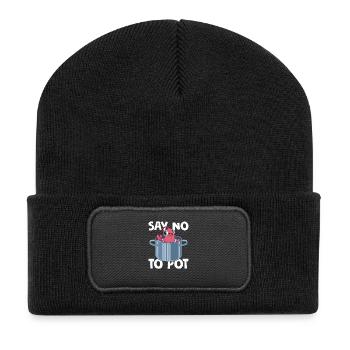 Say No To Pot Seafood Shrimp Lover - Recycelte Patch Beanie - Schwarz - Vorne