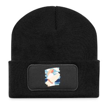 Surfer - Recycelte Patch Beanie - Schwarz - Vorne