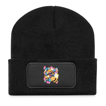 Abeille Abeilles Fleur Fleurs Été Enfants - Beanie recyclé à patch - noir - Devant