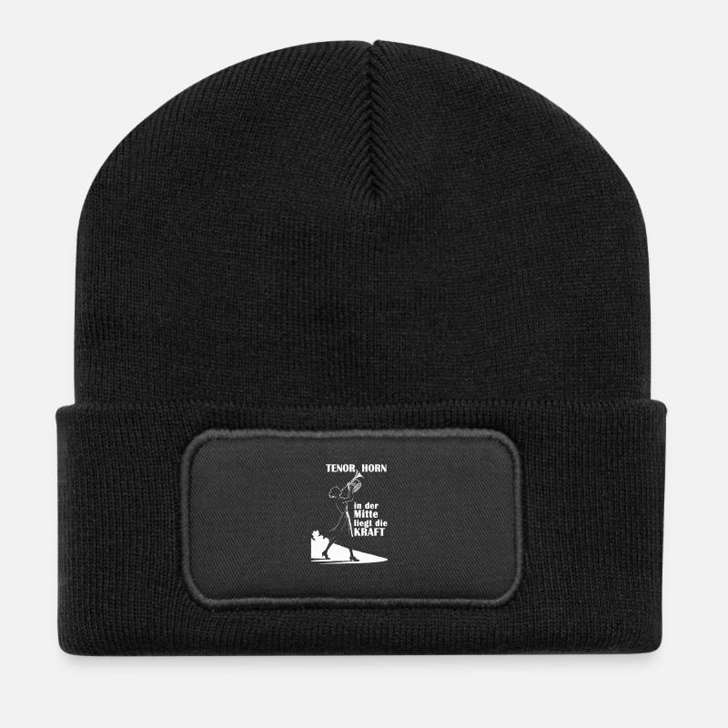 Tenorhorn In der Mitte liegt die Kraft - Recycelte Patch Beanie - Schwarz