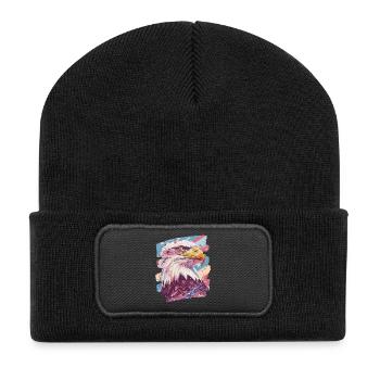 American flag with eagle - Recycled Patch Beanie - black - Front