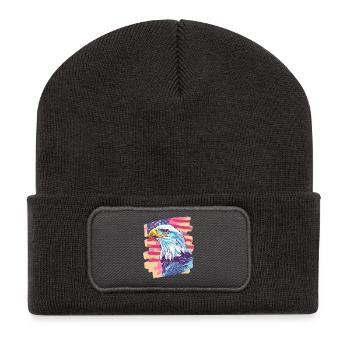 American flag with eagle - Recycled Patch Beanie - dark grey - Front
